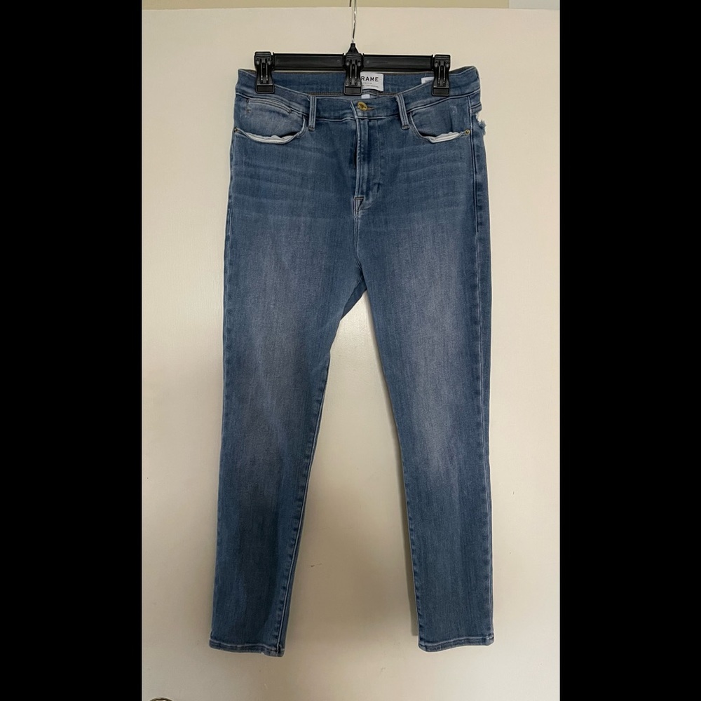 FRAME Denim Le High Distressed Skinny Crop